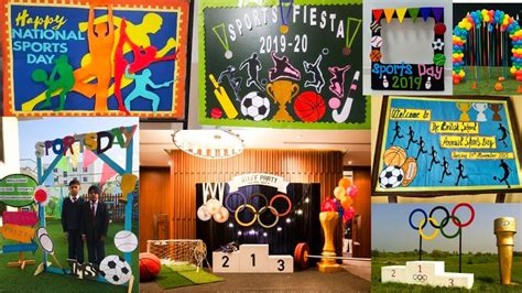 Sports Day Decoration Ideas l Bulletin Board Ideas for Sports Day l Stage Decoration on sports ...