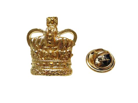 Gold Toned Large Full Crown Lapel Pin