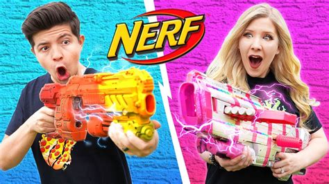 NERF BLASTER CHALLENGE Boy vs Girl (Learn How to Make Custom NERF ...