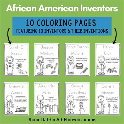 African American Inventors for Kids: Printable Coloring Book