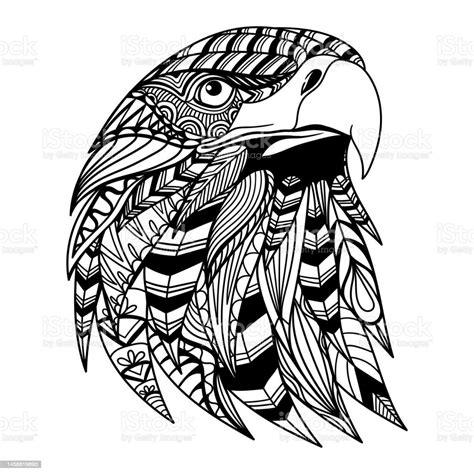 Eagle Head Mandala Coloring Page Illustration Stock Illustration ...