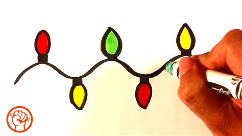 How to Draw Christmas Lights - Easy Pictures to Draw - YouTube