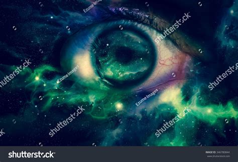 Giant Eyeball Starscape Backdrop Colorful Space Stock Photo 346780844 ...