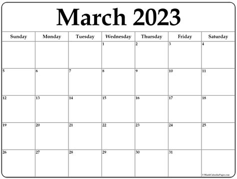 March 2023 Calendar Blank Calendar Pages - Get Latest Map Update