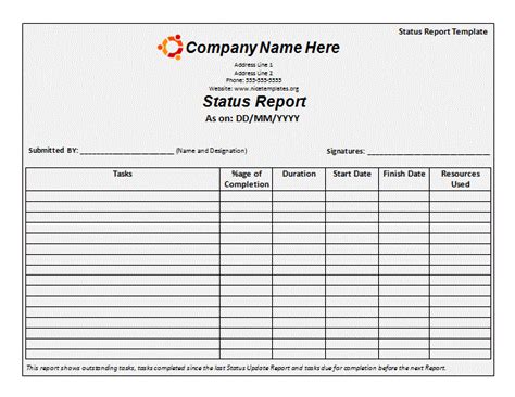 Monthly Report Template | Free Word Templates