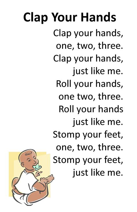 Itty Bitty Rhyme: Clap Your Hands | Classroom songs, School songs, Kindergarten songs