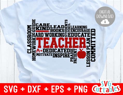 Teacher Word Art | svgcuttablefiles