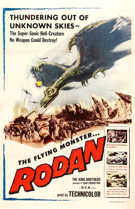 Rodan! The Flying Monster (1956) | Movie monsters, Movie posters, Science fiction movie posters