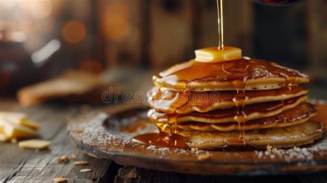 A Stack of Cooked Plain Pancakes with Fruit and Syrup Stock Illustration - Illustration of syrup ...