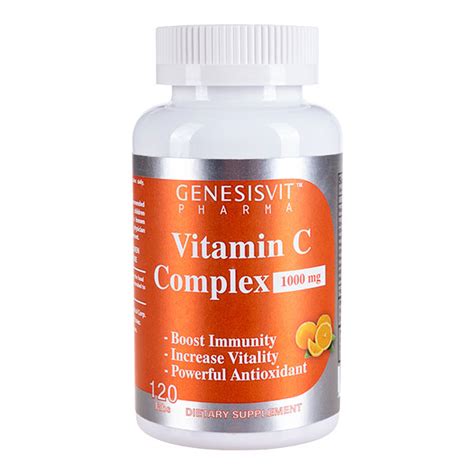 Genesisvit Pharma Vitamin C Complex 1000 mg with Bioflavonoids & Rose ...