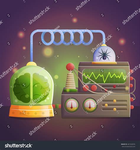 Illustration Mad Evil Professor Human Experiment Stock Vector (Royalty ...