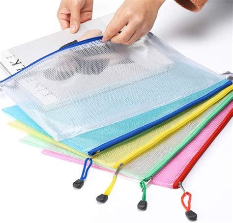 grille sac A4 en plastique 5 couleurs 15 Chemise à dossier Pochette Document classeur PVC ...