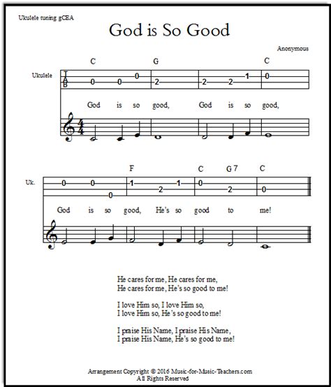 God is Good Lyrics and Sheet Music