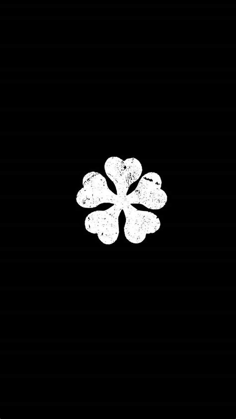 Download White Clover Logo In Solid Black Wallpaper | Wallpapers.com