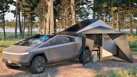 Camper For Tesla Cybertruck Turns Electric Pickup Into Micro Home