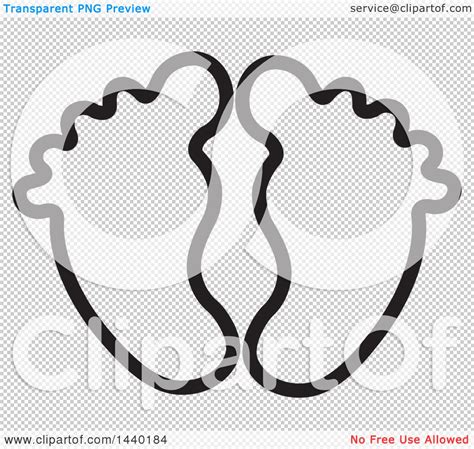 Clipart of a Black and White Pair of Footprints - Royalty Free Vector Illustration by ColorMagic ...