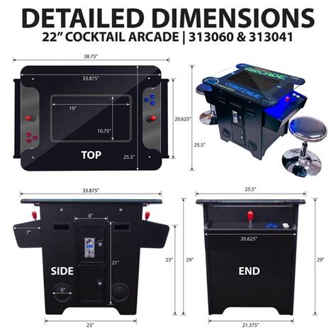 Cocktail Arcade Machine 22" LCD Screen - Gotta Go Gaming