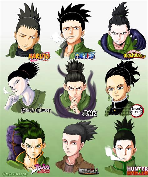 shikamaru in 9 different art styles fanart instagram @maikukitsu : r/Naruto