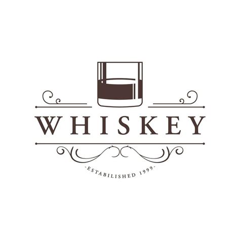 Bourbon whiskey logo design with luxury retro vintage decoration. for labels, badges, bars ...