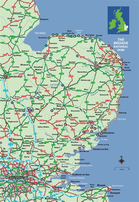 Detailed East Anglia Map