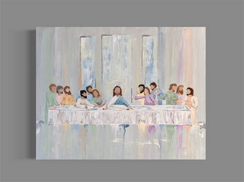 Christian Art remembrance Last Supper Painting Large Fine Art Print Lord's Supper Painting Jesus ...