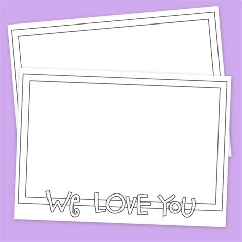 Printable Coloring We Love You Card