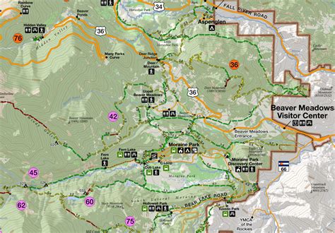 Day Hikes of Rocky Mountain National Park Map Guide