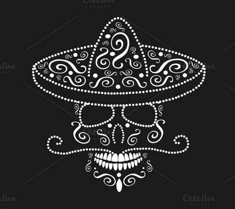 Mexican skull icon with sombrero | Skull icon, Mexican skulls, Mexican skull tattoos