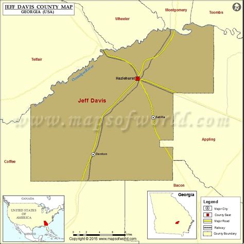 Jeff Davis County Map, Map of Jeff Davis County Georgia