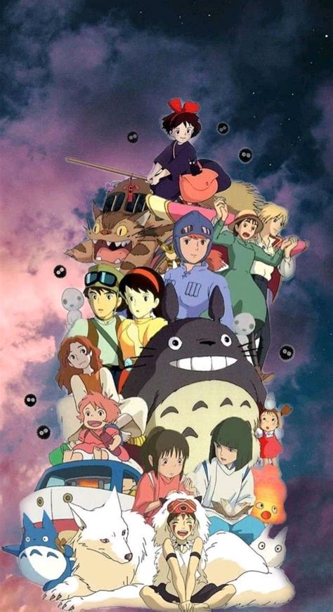 Ghibli Anime Poster with Totoro and Studio Ghibli Characters