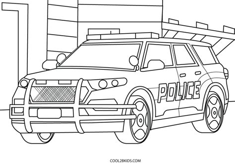 Printable Police Car Coloring Pages