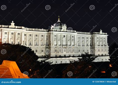 Royal Palace of Madrid at Night, Spain Stock Photo - Image of historic ...