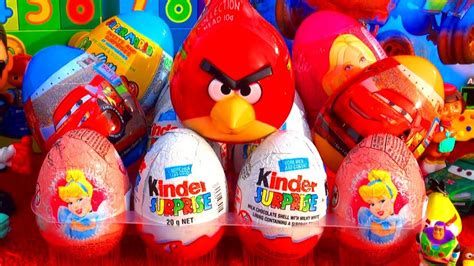 13 Toy Surprise Eggs Cars Kinder Surprise Angry Birds Disney Princess Barbie Super Mario Bros ...