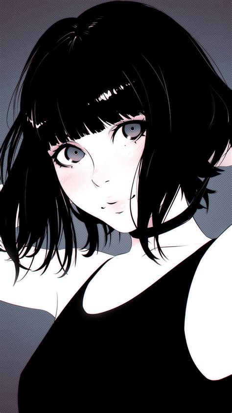 1366x768px, 720P Free download | Girl, dark hair, short, digital artwork, stare, 720x1280, dark ...