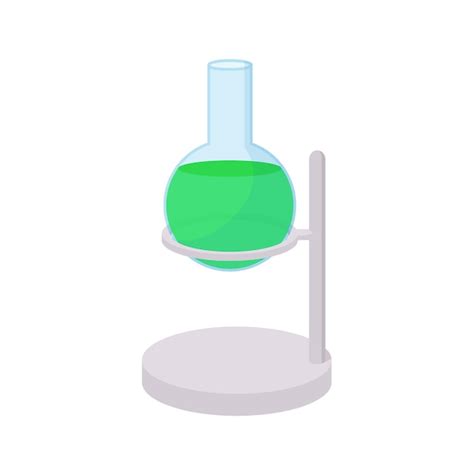 Premium Vector | Chemistry test tube in a holder icon in cartoon style ...