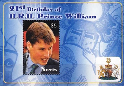 Souvenir Sheet: Prince William, 21st Birthday (Nevis 2003) - TouchStamps