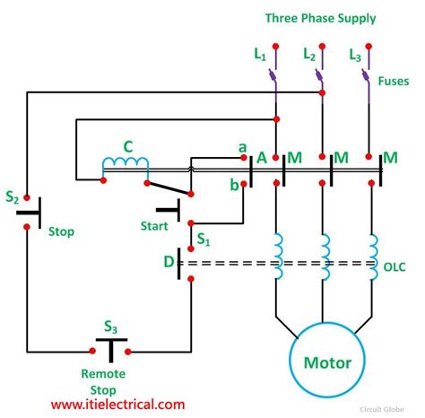 What type of Starters Used for Three Phase Induction Motors? | Electrical circuit diagram ...