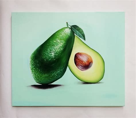 Avocado fruit wall art Large oil painting original on canvas | Etsy