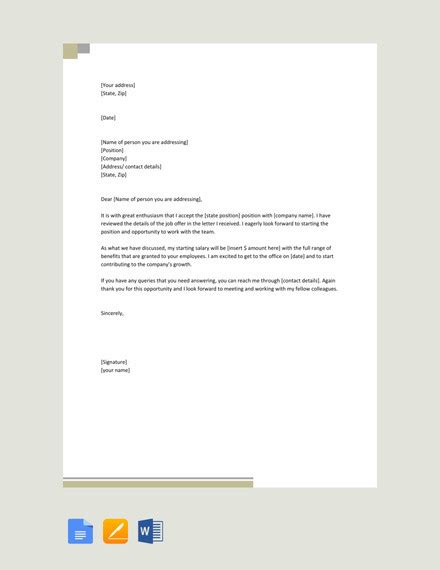 Acceptance Letter - 85+ Examples, Format, Pdf