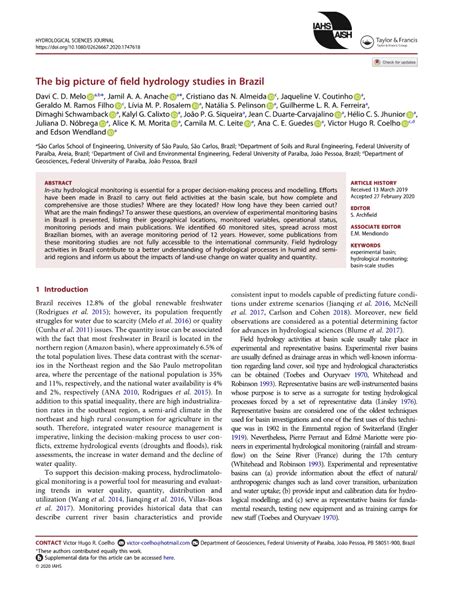 (PDF) The big picture of field hydrology studies in Brazil