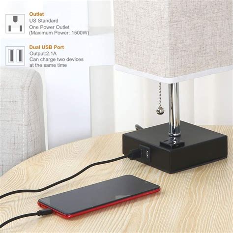 Elegant USB Lamp with Dual USB Port and Power Outlet