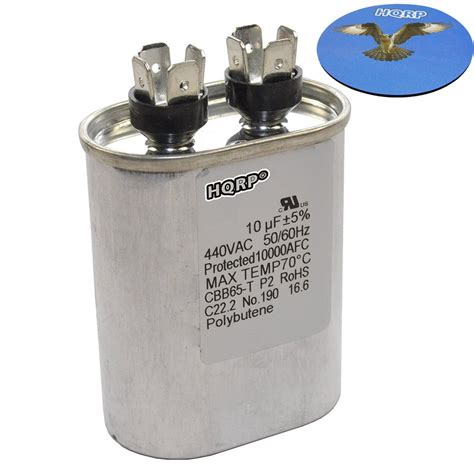 HQRP 10uf 370-440V Capacitor AC Electric Motor Run Start HVAC Blower ...