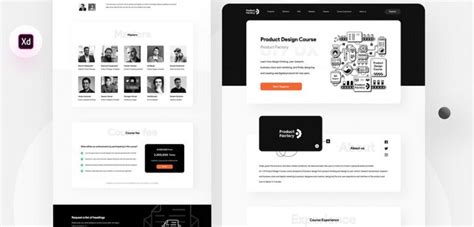 Free Design Course Landing Page XD Template - Xd File