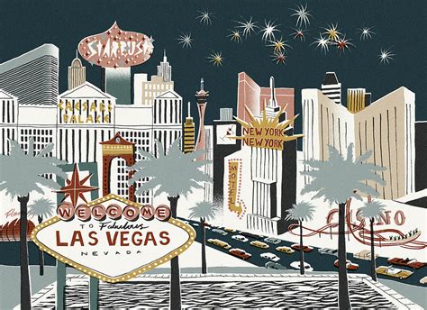 Illustration Of Las Vegas Street Scene Photograph by Ikon Images - Fine Art America