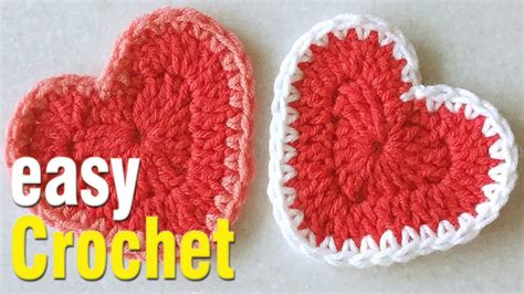 Easy Crochet: How to Crochet a Heart Motif for beginners. А Heart Motif Applique pattern ...