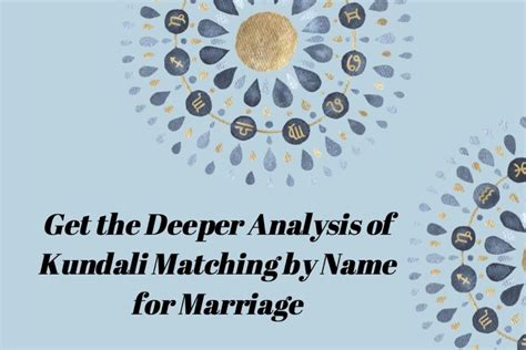 Get the deeper analysis of kundali matching by name for marriage - Kundli Matching