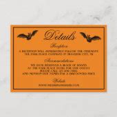Wicked Halloween Orange Black Gothic Wedding Enclosure Card | Zazzle