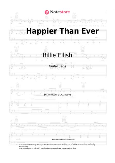 Happier Than Ever tabs guitar Billie Eilish in Note-Store.com | Guitar ...