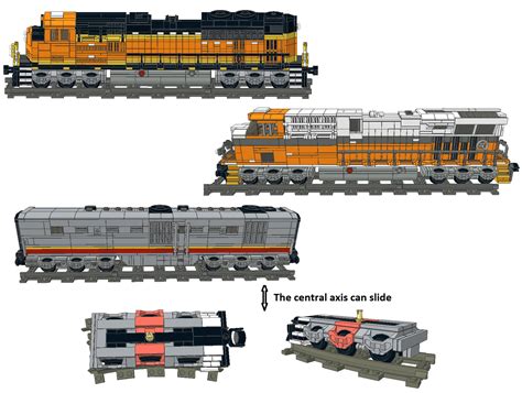 LEGO MOC Trains Locomotive SD70ACe & ES44AC & wagon DL - PDF Instructions | eBay