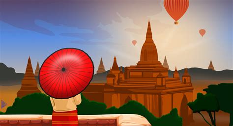 ArtStation - Bagan landscape vector